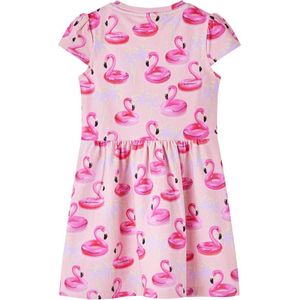 Kinderjurk - Lichtroze - Flamingo Print - Maat 92