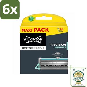 Wilkinson Sword - Navulmesjes - Quattro Essential Sensitive - Zacht - 7 mesjes - Voordeelverpakking - 6 stuks - Wilkinson Sword - Quattro Essential