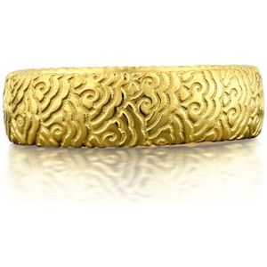 Golvende Tekening natuur trouwring, Oceaan geïnspireerde ring voor verloving 18K Verguld