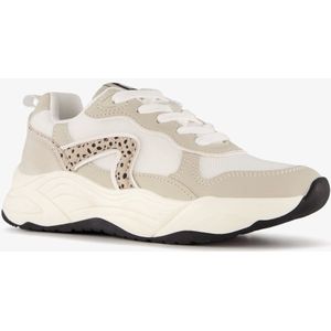 Blue Box meisjes dad sneakers luipaardprint beige - Maat 30 - Uitneembare zool
