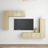 The Living Store TV Meubel Set - Sonoma Eiken - 4 Delig - 30.5 x 30 x 110 cm - 100 x 30 x 30 cm