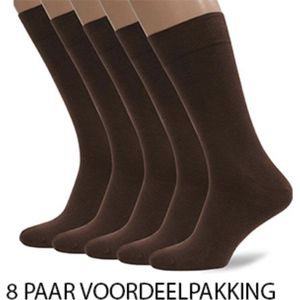 Bamboe Heren Sokken - 8 Paar Bruin - Natuurlijk Comfortabel en Gezond - Naadloos - Geschikt voor Maten 40-44 voor Dames en Heren