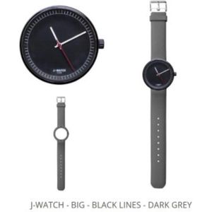 JU'STO J-WATCH horloge - donker grijs / zwart - 30 mm