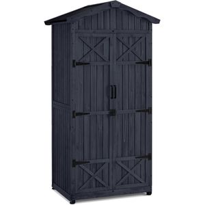 ApexArte® Tuinkast - Tuinkist - Tuinkasten voor Buiten - Tuinberging - Kunststof - Antracietgrijs