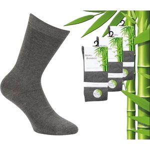 3 Paar Boru Bamboo Sokken - Bamboe - Grijs Melange - Maat 43-45