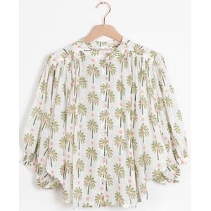 Sissy-Boy - Witte cropped blouse met palmboom print