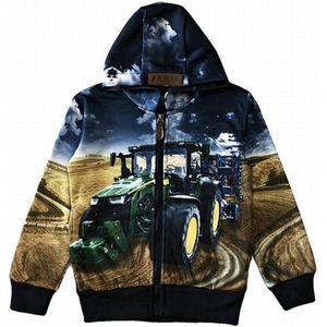 Kinder vest John Deere tractor trekker GM kleur donkerblauw maat 92