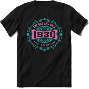 1930 The One And Only | Feest Kado T-Shirt Heren - Dames | Cobalt - Licht Roze | Perfect Verjaardag Cadeau Shirt | Grappige Spreuken - Zinnen - Teksten | Maat XXL