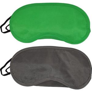 Slaapmaskers Donker Grijs & Groen - 2 Stuks - Thuis - Slaapmasker - Onderweg - Vliegtuig - Festival - Slaapcomfort - oDaani