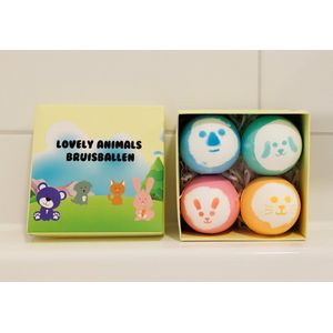 Kado kind - 4 Lovely Animals bruisballen - Vegan & Biologisch - Wat een mooi cadeau!