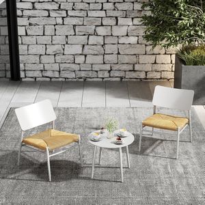 Bistroset 3-delige aluminium balkonmeubelset - PE rattan - draagvermogen 150 kg - 2 stoelen en 1 bijzettafelset - geschikt voor binnenplaatsen, tuinen, balkons - beige