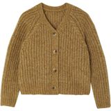 Gebreid Vest - Olijf - Met Knoopsluiting - Lange Mouwen