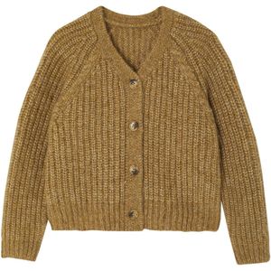 Gebreid Vest - Olijf - Met Knoopsluiting - Lange Mouwen