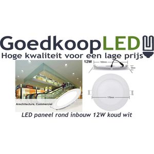 LED paneel / downlight 12W koud wit