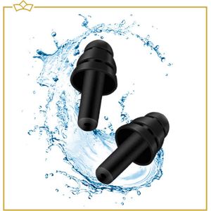 ATTREZZO® Siliconen oordoppen incluisef opbergcase - Zwart - Zwem oordopjes - Waterdicht! - Gehoorbescherming - Ideaal voor een goede nachtrust of rustig studeren