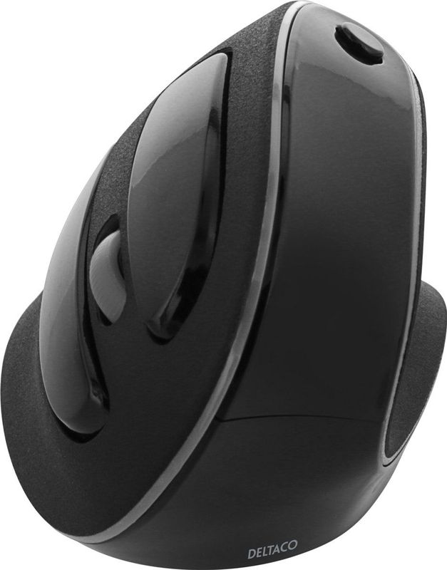 DELTACO OFFICE DELO-0320 Draadloze ergonomische muis - Rechtshandig - Zwart