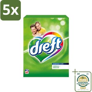 5 x Dreft Poeder Wasmiddel Professional 60 Wasbeurten 3,9 kg - Grootverpakking - Waspoeder - Gekleurde Was - Kleurbescherming - Waspoeder Voor Kleding - Waspoeder Voor Gekleurde Kleding