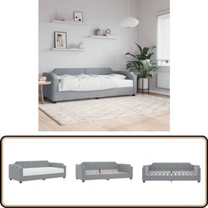 vidaXL Slaapbank met Matras - 80x200 cm - Lichtgrijs Slaapbank - Sofa Bed - Tweepersoons Bed - Comfortabel Bed - Stoffen Bank