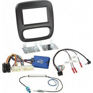 ACV - 621250-16-1 - 2-DIN Kit - Zwart - Handmatige Klimaatregeling voor Fiat, Nissan, Opel, Renault