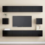 The Living Store Televisiemeubelset - naam van de - Wandbevestiging - Kleur- zwart - Materiaal- spaanplaat - Montage vereist - Inclusief- 4 x televisiemeubel- 100 x 30 x 30 cm (B x D x H) - 2 x televisiemeubel- 30.5 x 30 x 30 cm (B x D x H)