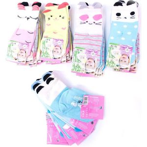 Comfortabele babysokken 5 paar kindersokken met antisliplaag - 0-6 maanden