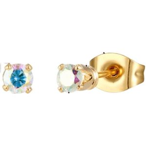 Aramat Jewels Oorbellen - Mini oorbellen met AB zirkonia – 2 mm - Roestvrij staal - Mannen - Kinderen - [2mm]