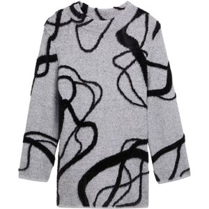 TOM TAILOR - 37086 - Damestrui - Grijs - Geometrisch Knit Patroon