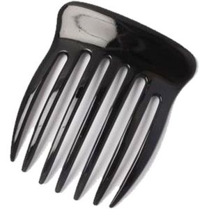Haarkam met 7 grove tanden 7 cm breed van zwart kunststof