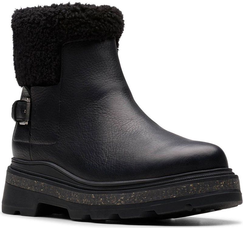 Clarks - Hencroft Madi - Leren Laarzen - Zwart - Waterdicht