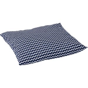 D&L Druivenpitkussen Classico - 27 x 25cm - Blauw met Witte Golven
