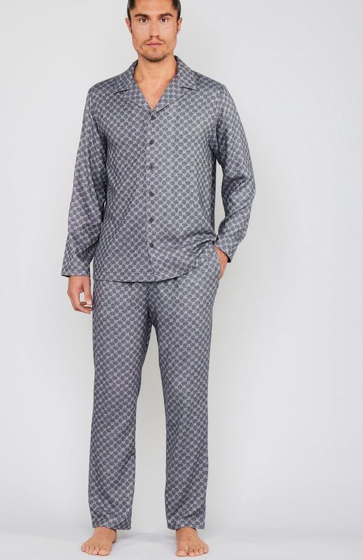 JOOP! Pyjamabroek - Donkergrijs - Katoen-viscosemix - Regular Fit