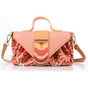 A Spark of Happiness | Handtas L Oranje, retro | Dames Tas | Schoudertas | Oranje, Retro, gebloemd | Dames, vrouwen | TO2318