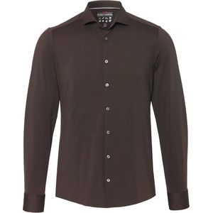 Pure - The Functional Shirt Donkerbruin - Heren - Maat 37 - Slim-fit