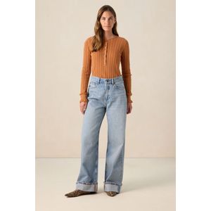 Sissy-Boy - Ajour Trui - Lichtbruin - Lange Mouwen - Aansluitende Fit