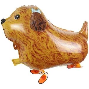 Ballon in de vorm van een schattige bruine Labradoodle - ballon - hond - labradoodle - huisdier - decoratie