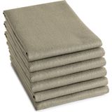 DDDDD - 6x Theedoek - Logo - 60x65 cm - Taupe - Set van 6 stuks