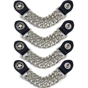 Motorfiets vest verlengde kettinggespen - 4 stuks hiphop vest accessoires