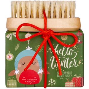 green-goose® Zeep & Nagelborsteltje Giftset - 100g handgemaakte zeep - frisse, winterse geur van dennennaalden en bessen.