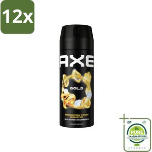 Axe Deodorant Bodyspray Gold 150 ml - Voordeelverpakking - 12 stuks - Deodorant - Axe