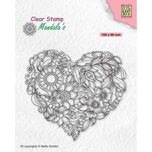 CSMAN001 Clear Stamp Nellie Snellen - Stempel Mandala bloemen hart - Flower Heart