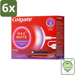 Colgate – Max White – LED Whitening Kit – 2-delig - Voordeelverpakking - 6 stuks - Tandenbleken - Tanden witter maken