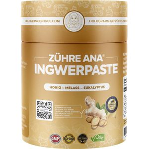 Zühre Ana - Gember pasta, verkoudheid en griep, immuunsysteem voeding met Honingmelasse en Eucalyptus, Vegan - 240 gr