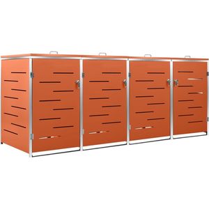 VidaXL Containerberging Vierdubbel 276,5x77,5x115,5 cm Roestvrij Staal