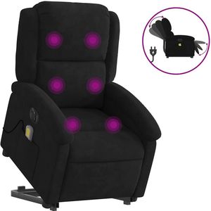 vidaXL - Sta-op-massagestoel - elektrisch - verstelbaar - fluweel - zwart