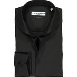 Ledub modern fit overhemd - zwart stretch - Strijkvriendelijk - Boordmaat: 42