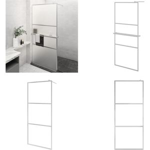 vidaXL Inloopdouchewand met schap 100x195 cm ESG-glas aluminium chroom - Douchewand - Douchewanden - Douchescherm - Douche Deur Bad- En Douchescherm
