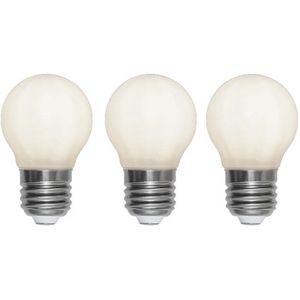 3-Pack | Standaard bol - E27 - 2W - Extra Warm Wit - 2700K - Opaal