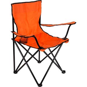 Campingstoel - Vouwstoel - Vissersstoel - Viskrukje - Kampeerstoel - EK 2024 stoel - Buiten - draaggewicht 100kg - Opvouwbare stoel - 44x49x80 cm - Oranje