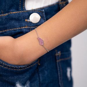 Engelsrufer - Kinderarmband - 925 Zilver - Glitter Vleugels met Emaille