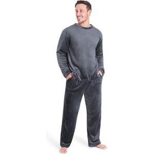 Comfortabele Herenpyjama van Zacht Fleece - 2-delig, Loungekleding voor Thuis, Perfect Cadeau voor Mannen